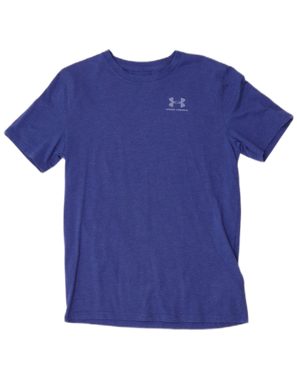 Under Armour Boys T-Shirt Top 13-14 Years XL Blue Flecked Cotton