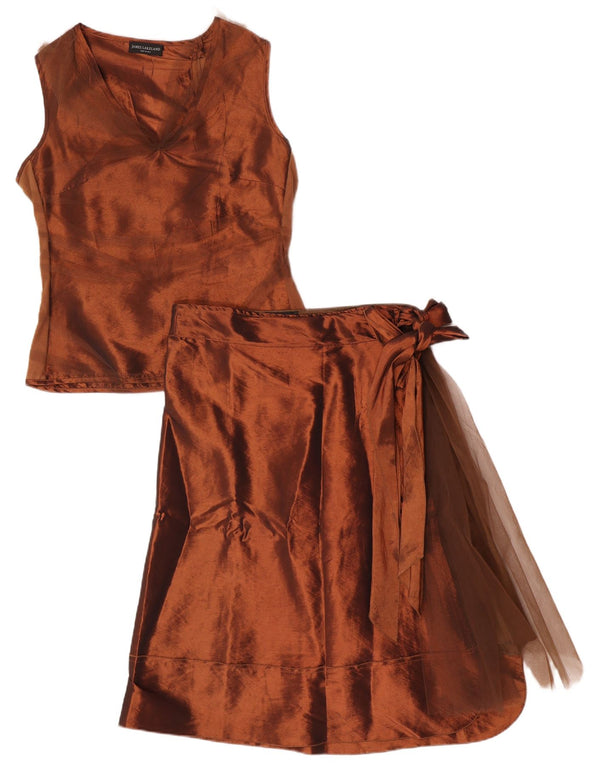 James Lakeland Womens Wrap 2 Piece Skirt Set UK 14 Large W32 Brown Nylon