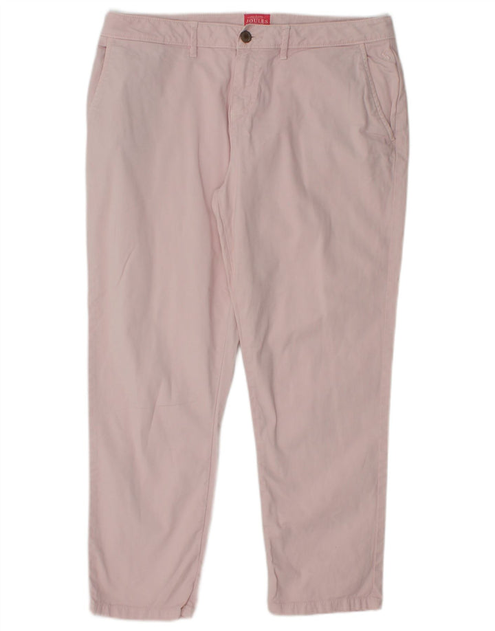 JOULES Womens Tapered Chino Trousers UK 14 Large W32 L25 Pink Cotton