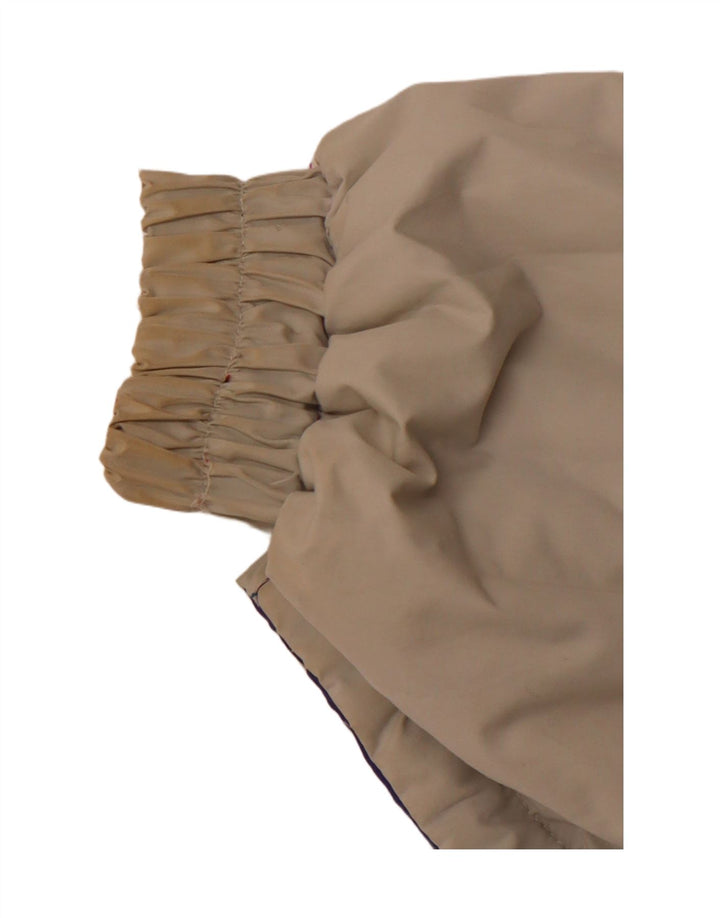 VINTAGE Womens Hooded Reversible Jacket Large Beige Colourblock Polyester