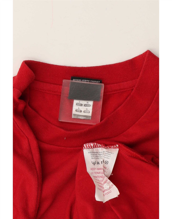 Umbro Mens Graphic T-Shirt Top Large Red Polyester