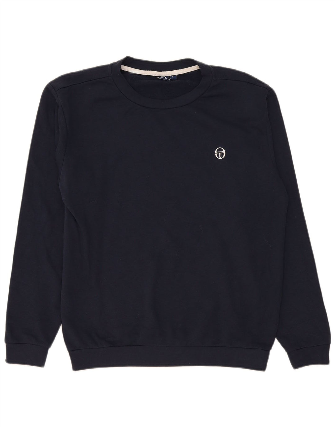 Sergio Tacchini Mens Sweatshirt Jumper Large Navy Blue Cotton