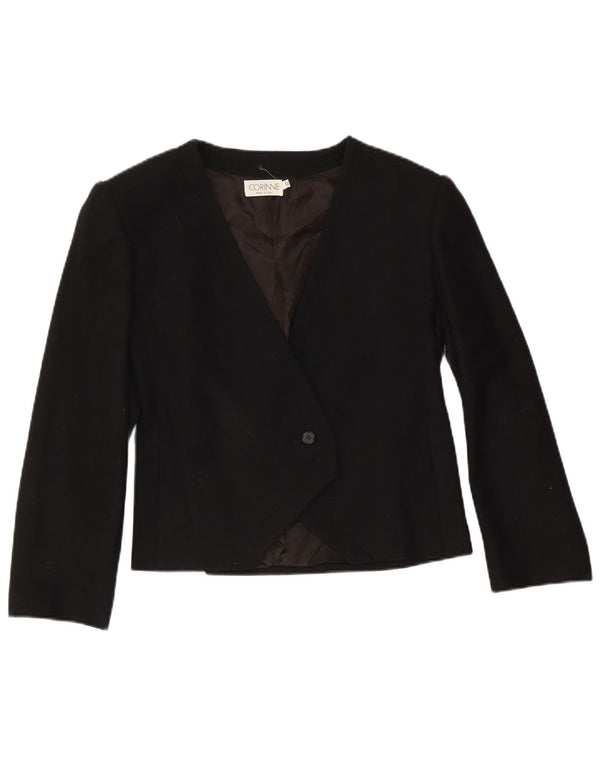 Vintage Womens 1 Button Blazer Jacket IT 42 Medium Black