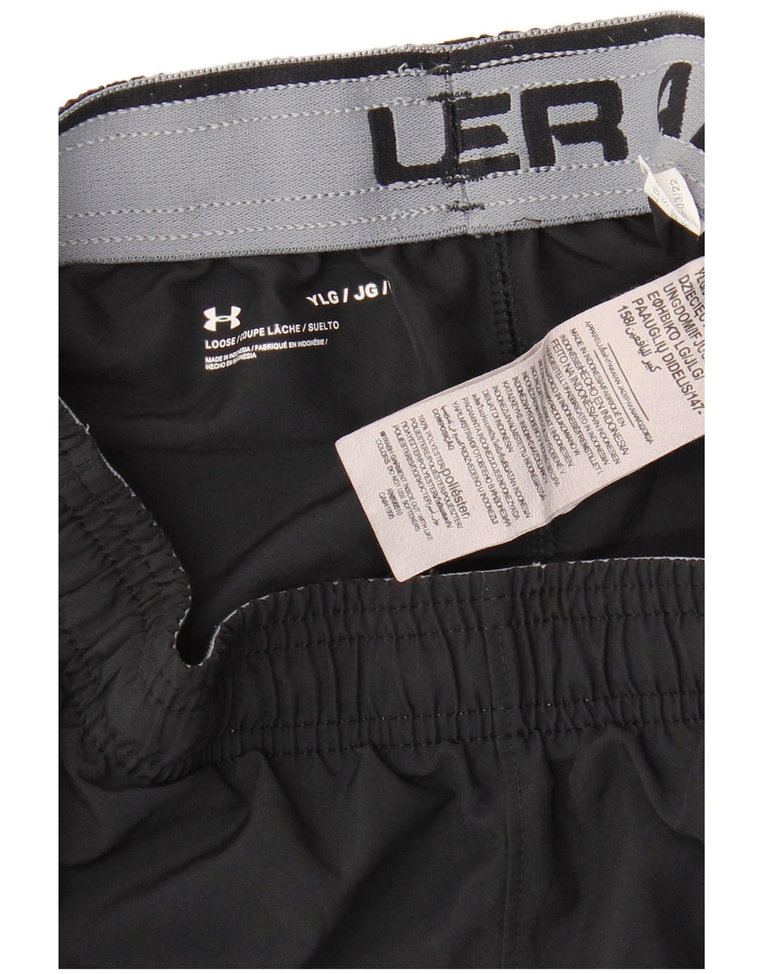 UNDER ARMOUR Boys Graphic Sport Shorts 11-12 Years Large Black Polyester