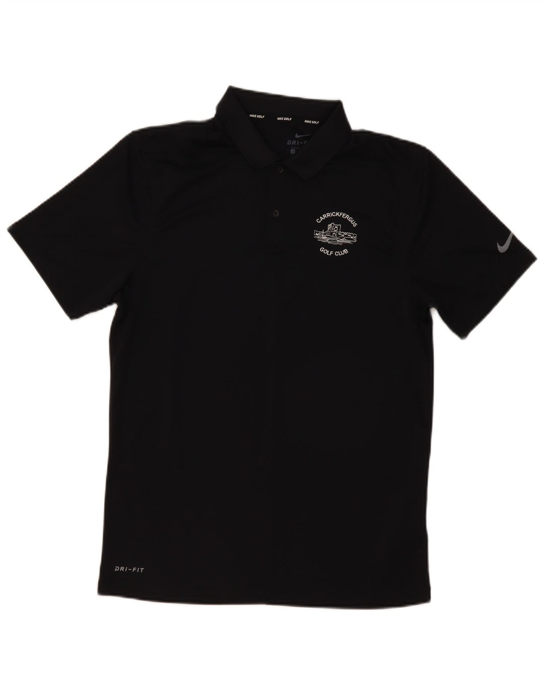 Nike Mens Dri Fit Polo Shirt Small Black Polyester