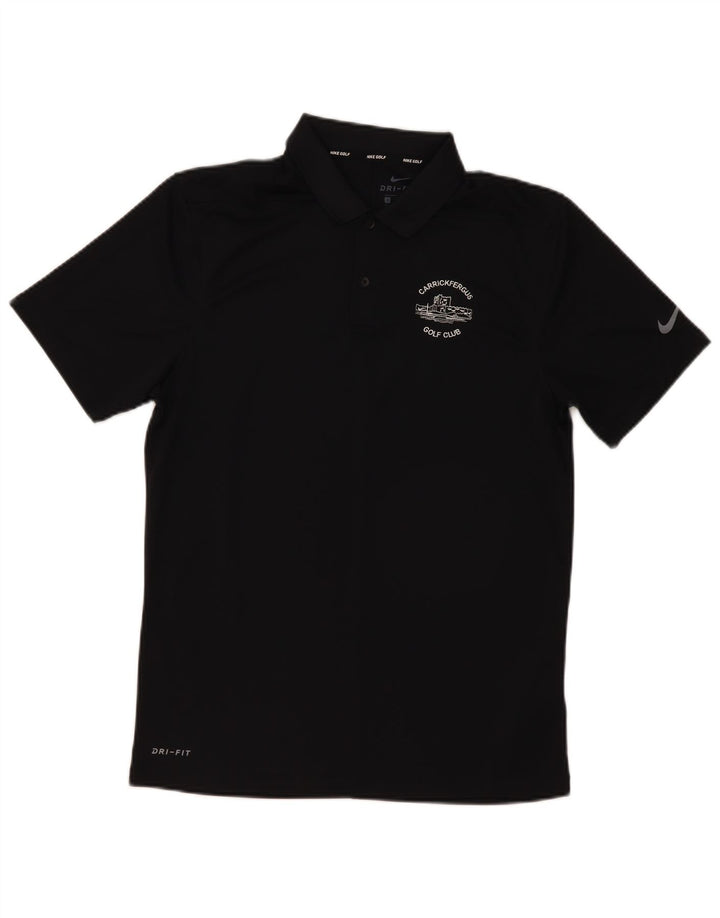 Nike Mens Dri Fit Polo Shirt Small Black Polyester