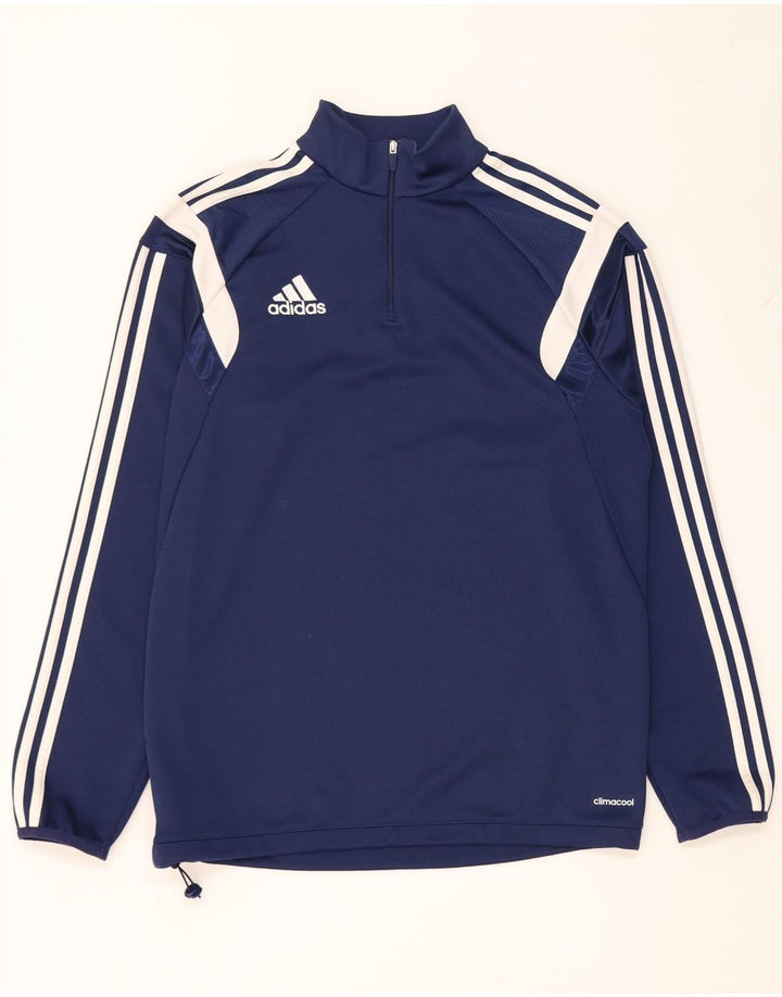 Adidas Mens Climacool Pullover Tracksuit Top Medium Navy Blue Colourblock