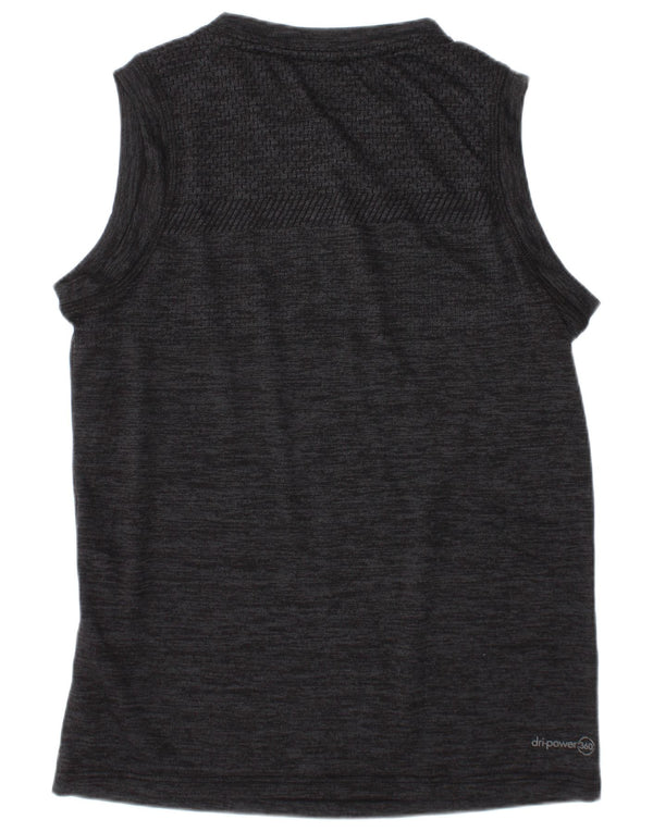RUSSELL ATHLETIC Boys Dri-Power Vest Top 7-8 Years Medium Grey Flecked