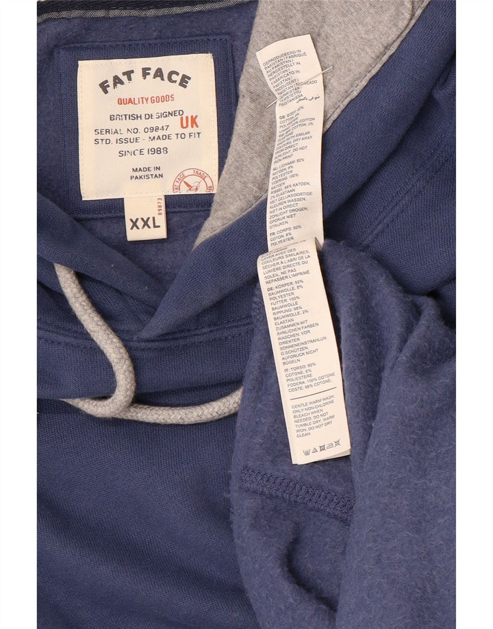 Fat Face Mens Hoodie Jumper 2XL Navy Blue Cotton