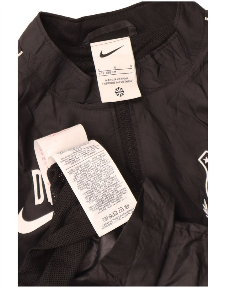 Nike Boys Graphic Rain Jacket 12-13 Years Large Black Polyester
