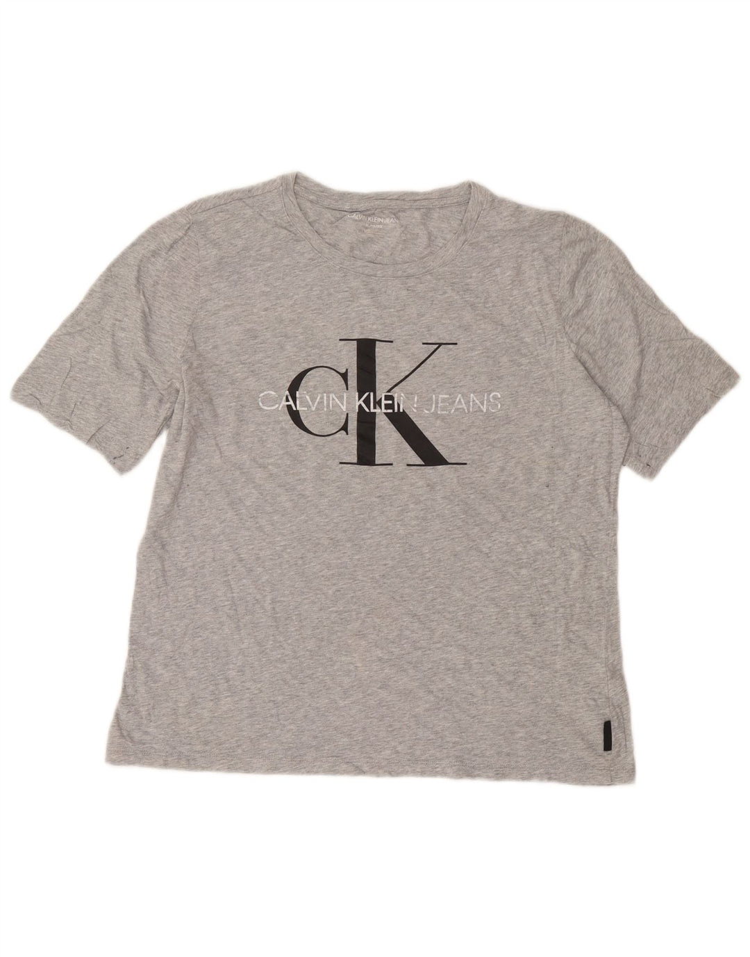 Calvin Klein Womens Graphic T-Shirt Top UK 18 XL Grey Cotton