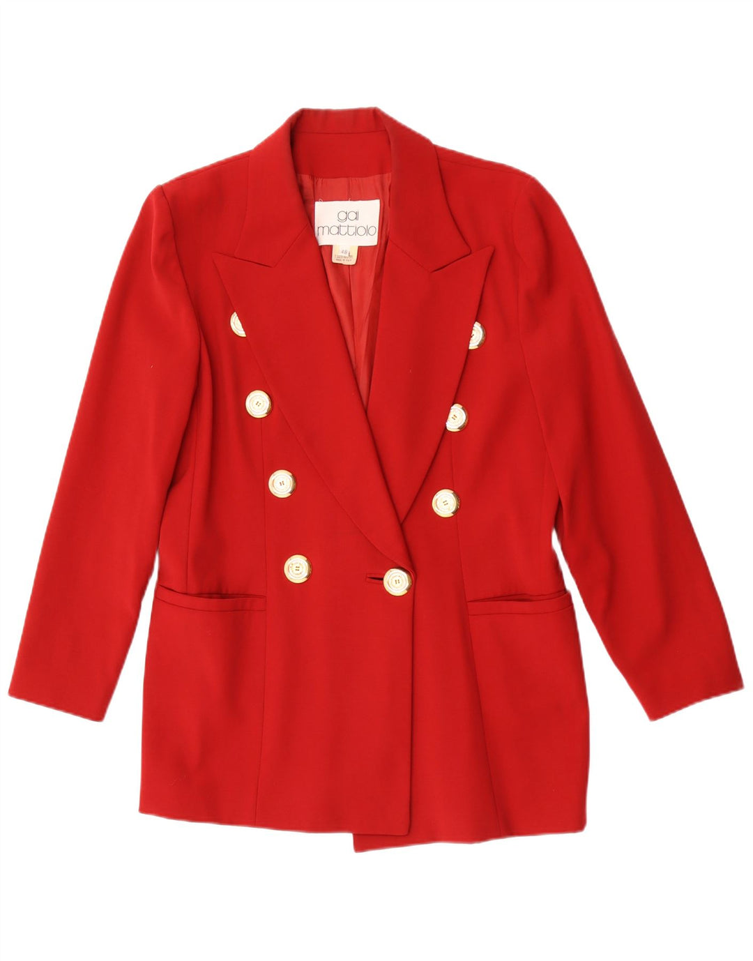 Gai Mattiolo Womens 1 Button Blazer Jacket IT 48 XL Red Wool