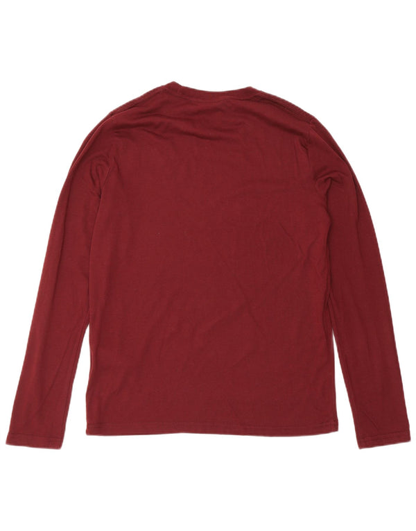 Abercrombie & Fitch Boys Top Long Sleeve 13-14 Years Large Maroon Cotton