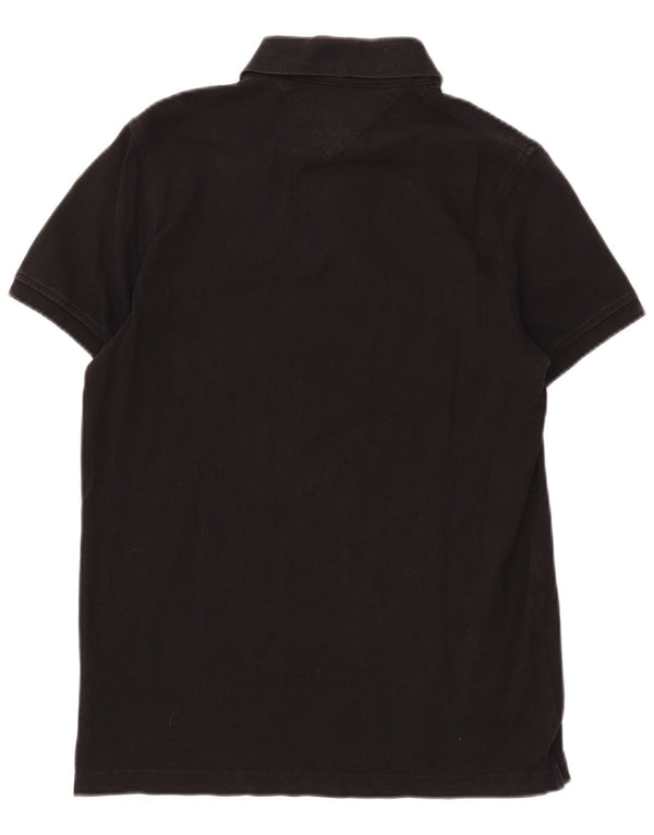 TOMMY HILFIGER Mens Slim Fit Polo Shirt Medium Black