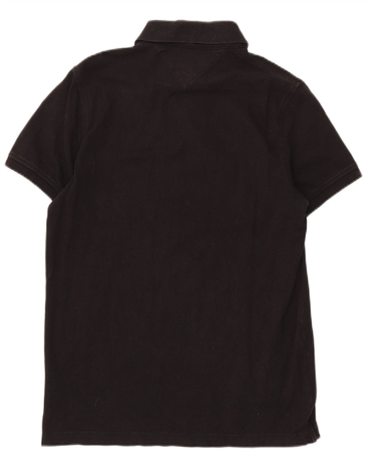 TOMMY HILFIGER Mens Slim Fit Polo Shirt Medium Black