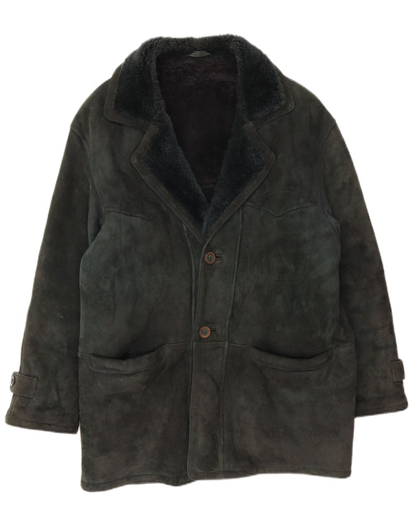 Vintage Mens Shearling Jacket IT 48 Medium Green