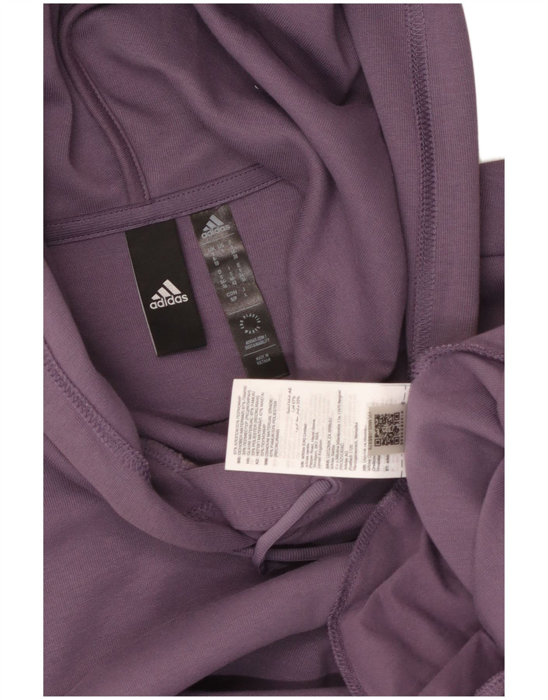 ADIDAS Womens Oversized Hoodie Jumper UK 8/10 Small Purple Cotton
