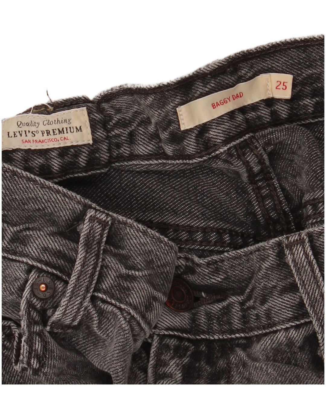 LEVI'S Womens Baggy Dad Loose Jeans W25 L28 Grey