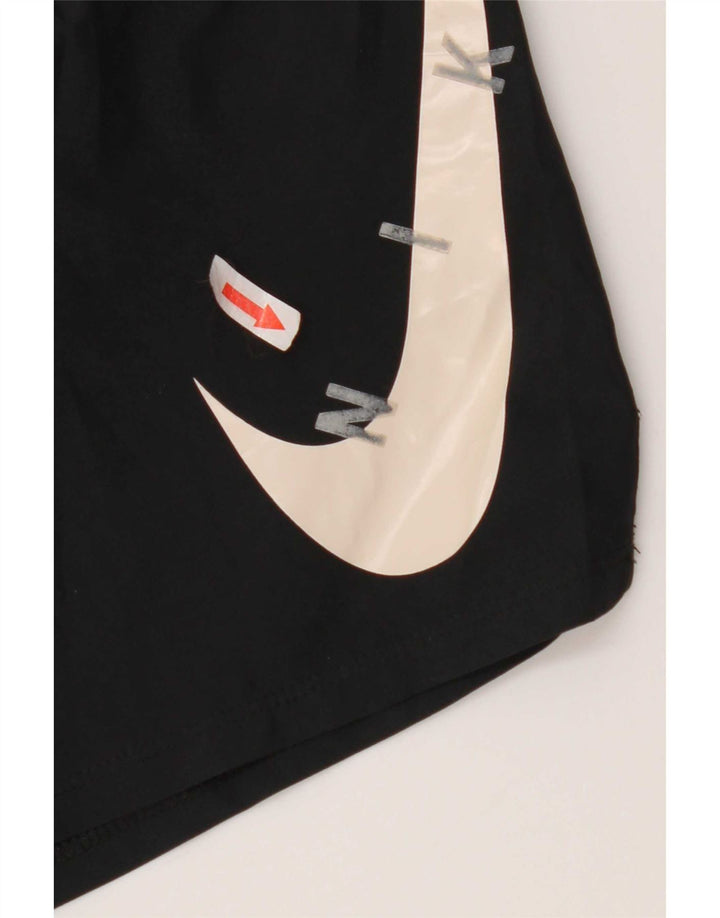 Nike Womens Dri Fit Graphic Sport Shorts UK 14 Medium  Black Polyester