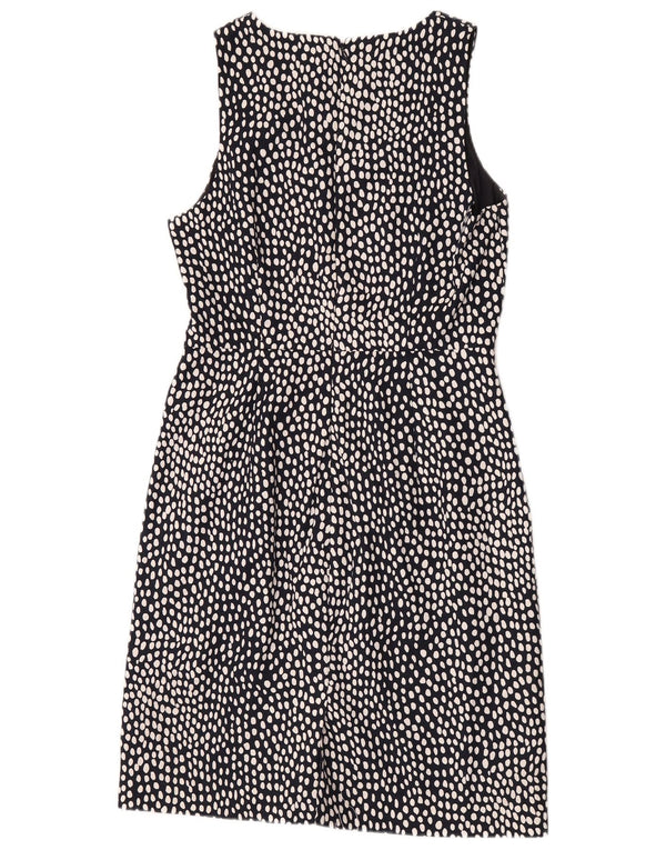J. Crew Womens Sleeveless Sheath Dress US 8 Medium Black Spotted Cotton
