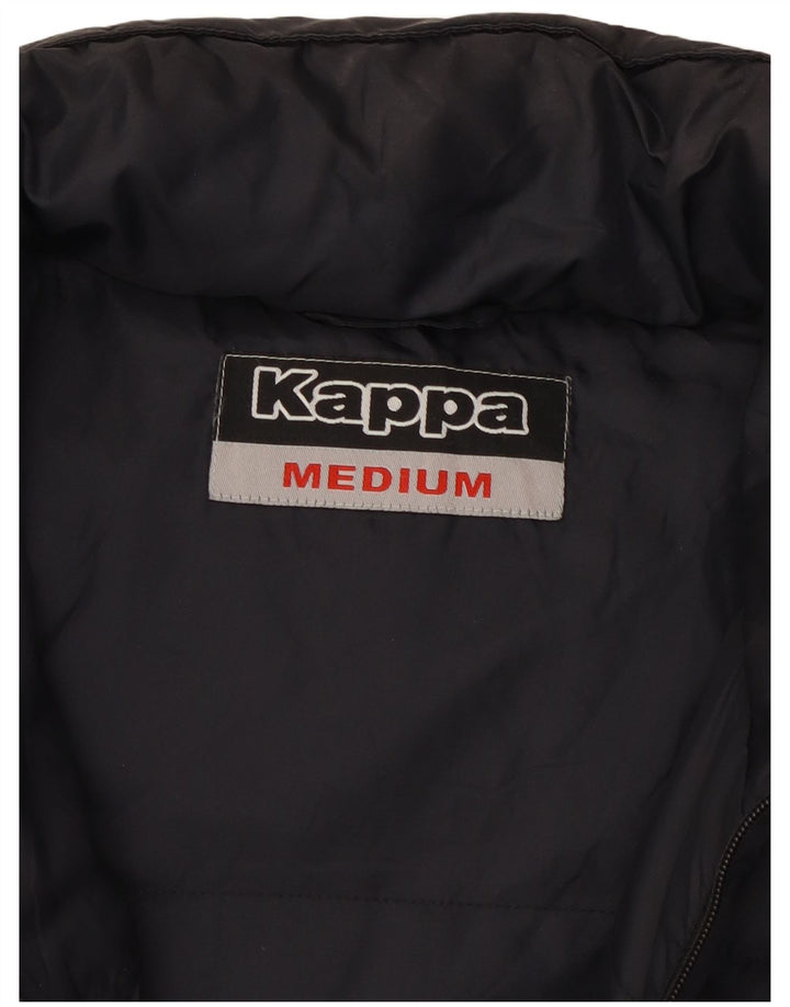 KAPPA Mens Hooded Padded Gilet UK 38 Medium Black Nylon