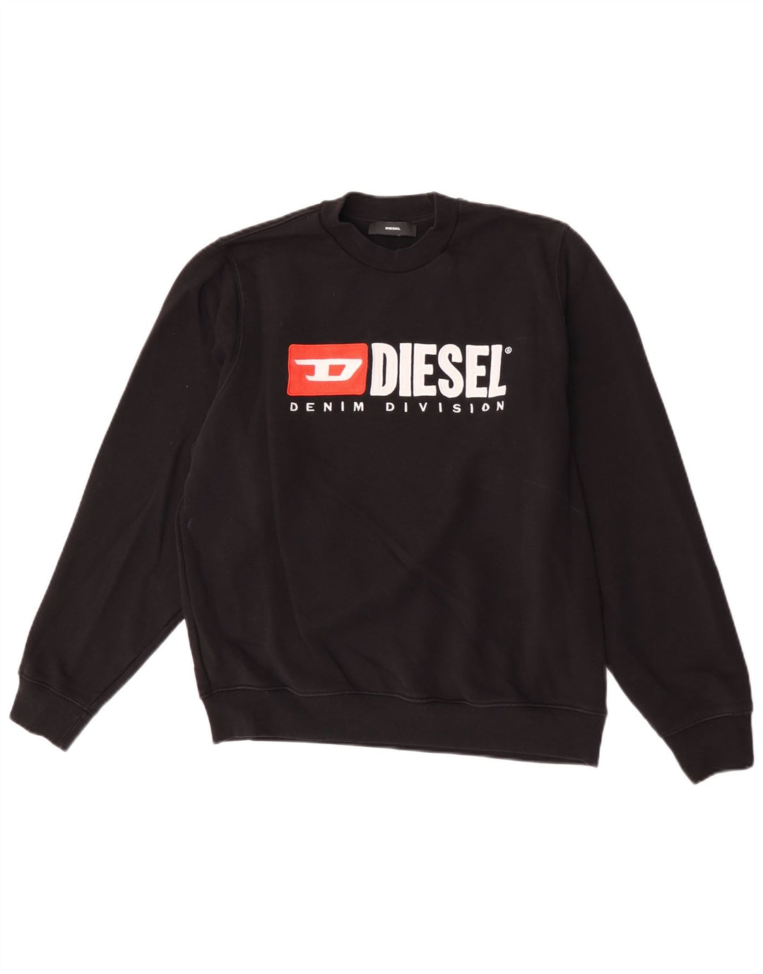 Diesel Mens Graphic Sweatshirt Jumper Small Black Cotton