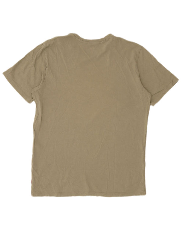 LEVI'S Mens Graphic T-Shirt Top Medium Khaki Cotton