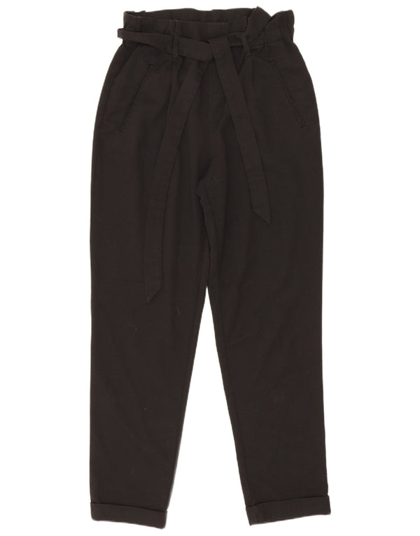 Zara Womens Trafaluc High Waist Tapered Casual Trousers XS W24 L26 Black