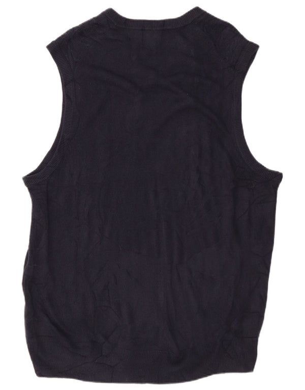 Dockers Mens Vest Tank Top XL Navy Blue Acrylic