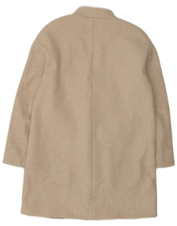 Zara Womens Oversized Open Overcoat UK 6 XS Beige