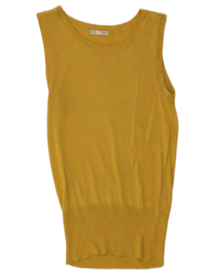 Massimo Dutti Womens Vest Top UK 12 Medium Yellow