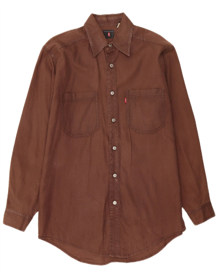 Levi's Mens Tall Shirt Small Brown Cotton