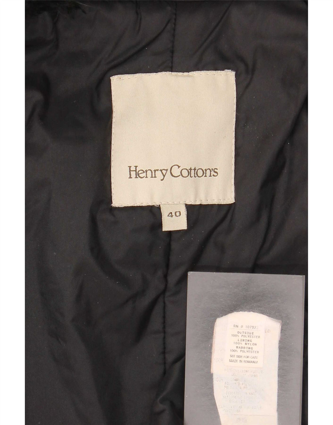 Henry Cottons Womens Overcoat IT 40 Small Black Polyester