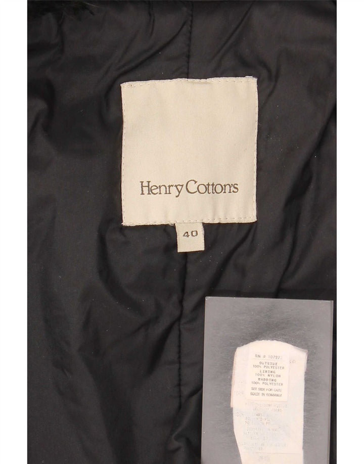 Henry Cottons Womens Overcoat IT 40 Small Black Polyester