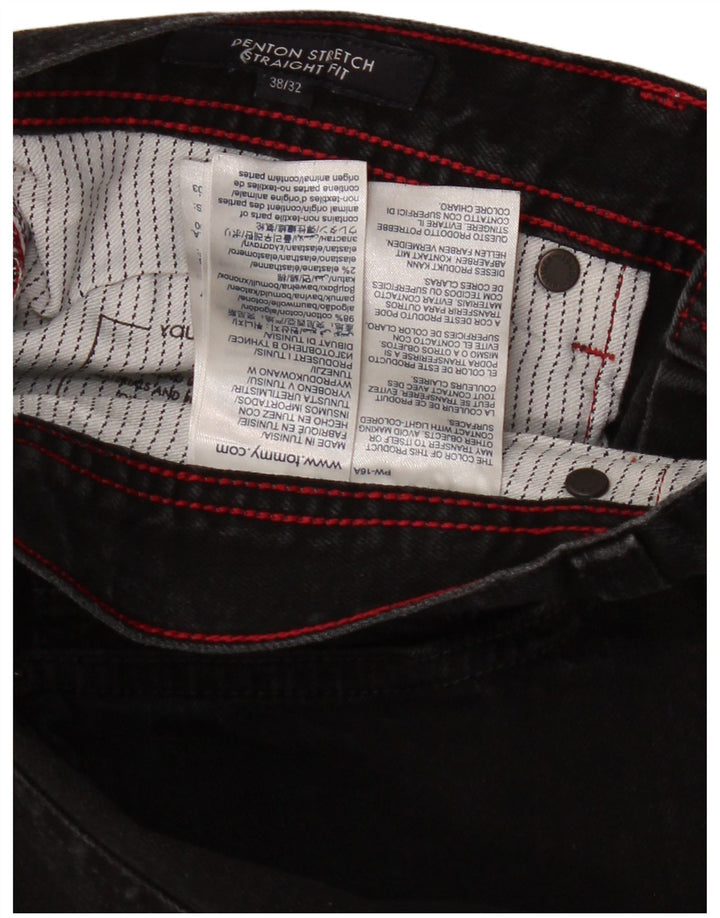 TOMMY HILFIGER Mens Denton Straight Jeans W38 L23  Black Cotton