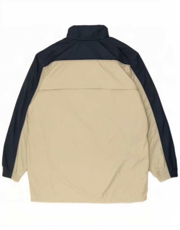 Adidas Boys Hooded Anorak Rain Jacket 15-16 Years Beige Colourblock