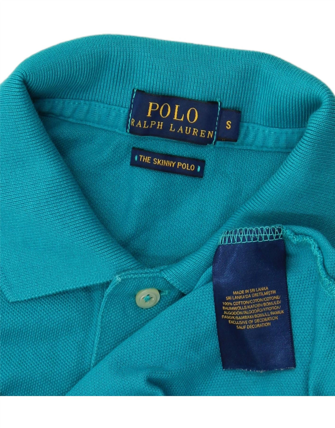 POLO RALPH LAUREN Mens The Skinny Polo Skinny Polo Shirt Small Blue Cotton