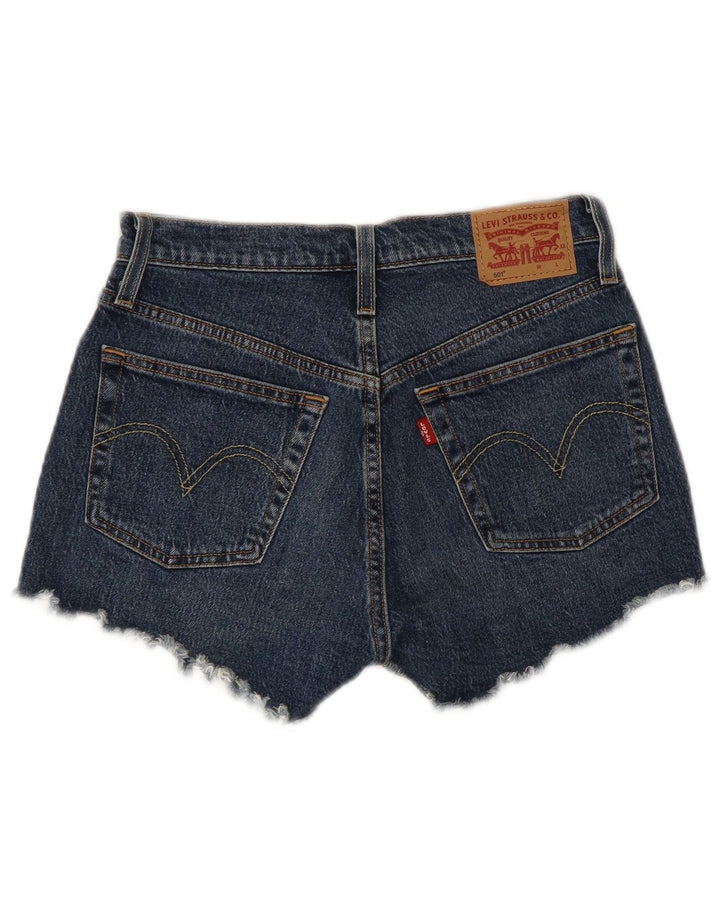 LEVI'S Womens 501 Distressed Denim Shorts W26 Small Blue Cotton