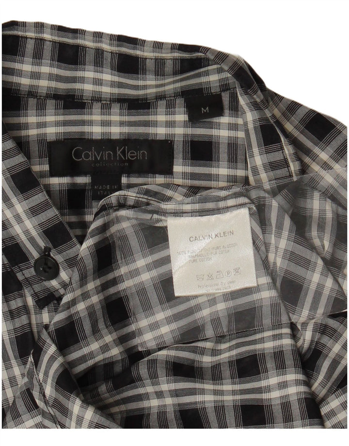 Calvin Klein Mens Shirt Medium Black Check Cotton