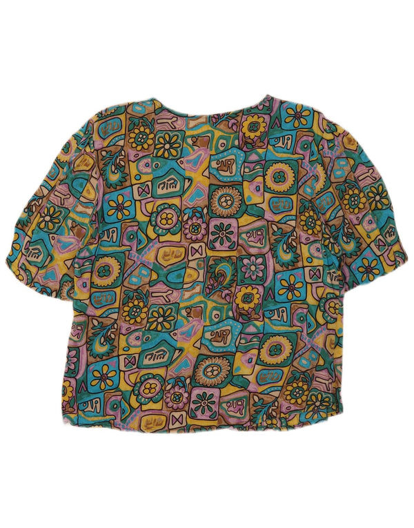 Primavera Firenze Womens Short Sleeve Shirt Blouse UK 3 XS Multicoloured
