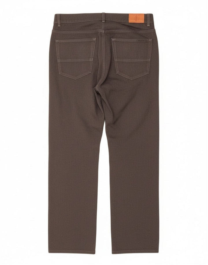 Trussardi Womens Straight Casual Trousers W33 L29 Grey Polyester