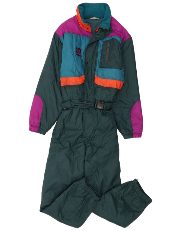 Brugi Mens Hooded Ski Jumpsuit IT 52 XL Green Colourblock Polyamide