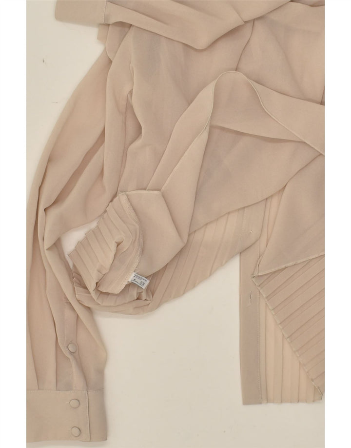 PINKO Womens Oversized See Through Shirt Blouse UK 10 Small  Beige