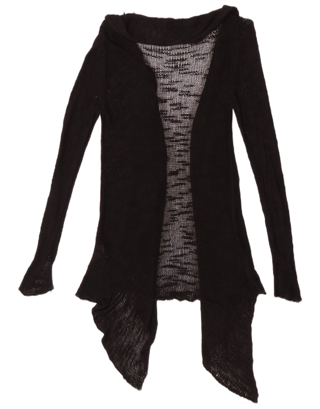 Zara Womens See Through Open Cardigan Sweater UK 12 Medium Black Viscose