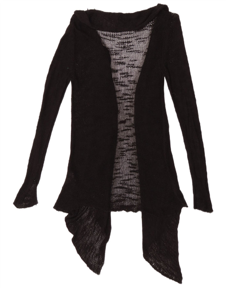 Zara Womens See Through Open Cardigan Sweater UK 12 Medium Black Viscose