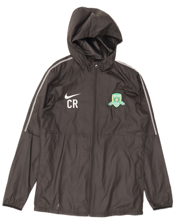 Nike Mens CR7 Graphic Hooded Rain Jacket UK 38 Medium Black Polyester