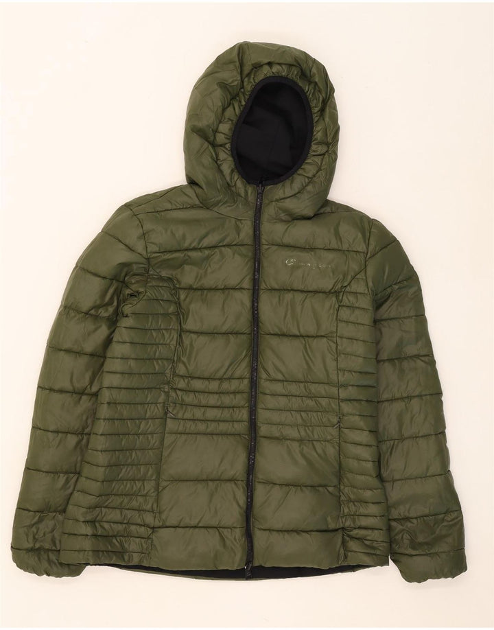 Champion Womens Hooded Reversible Padded Jacket UK 16 Large Black