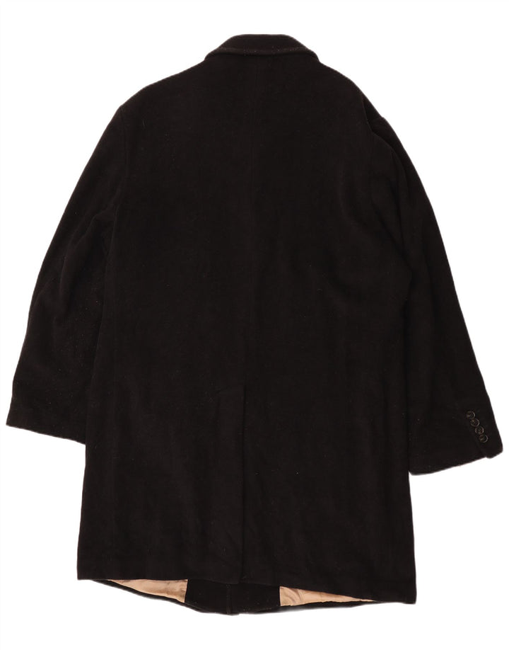 Marks & Spencer Mens Overcoat UK 40 Large Black Wool