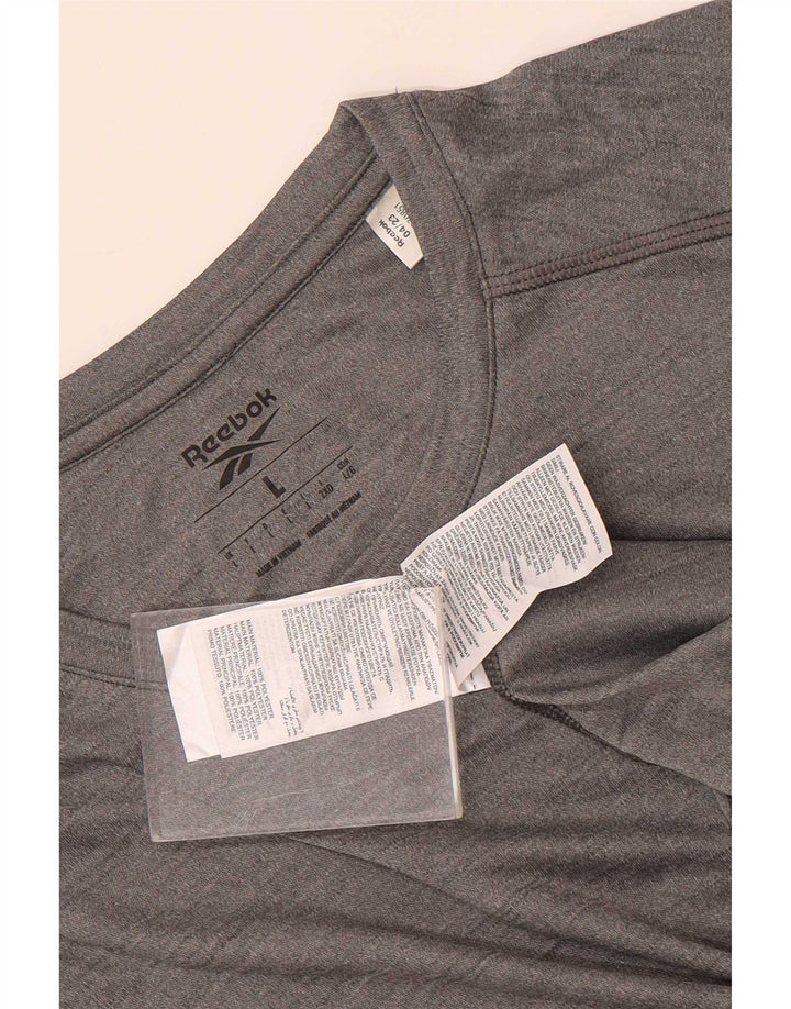 Reebok Mens T-Shirt Top Large Grey Polyester