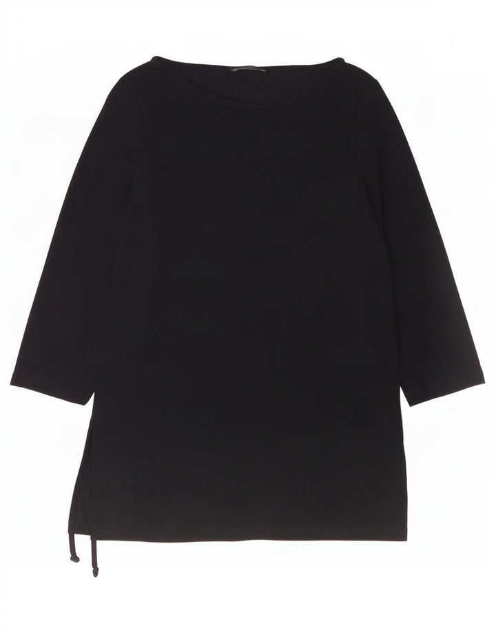 Marina Rinaldi Womens Top 3/4 Sleeve UK 14 Medium Black Viscose
